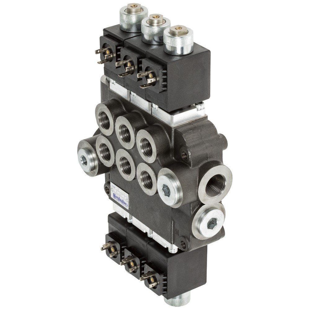 RIKTNINGSVENTIL 1/2 12V 80L 3-SPOLE DUBBELVERKANDE