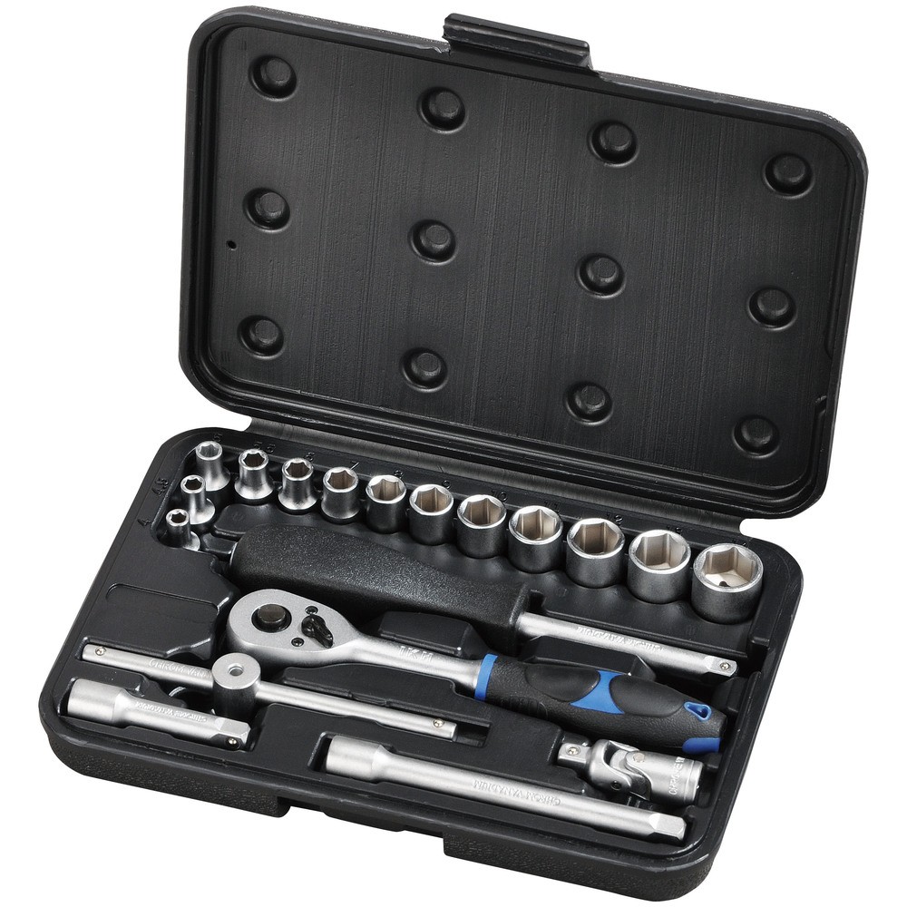 HYLSNYCKELSATS 1/4" 19DELAR 4-14MM HEX