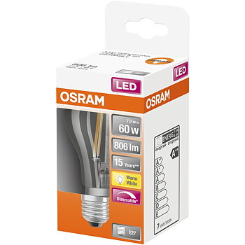 LED CLASSIC RETROFIT A KLAR 60 DIM 7W/827 E27