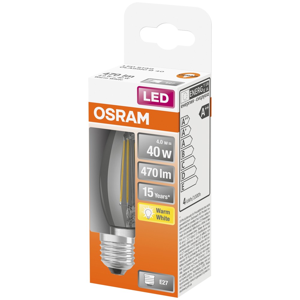 LED STAR CLASSIC B KLAR 40 NON-DIM 4W/827 E27