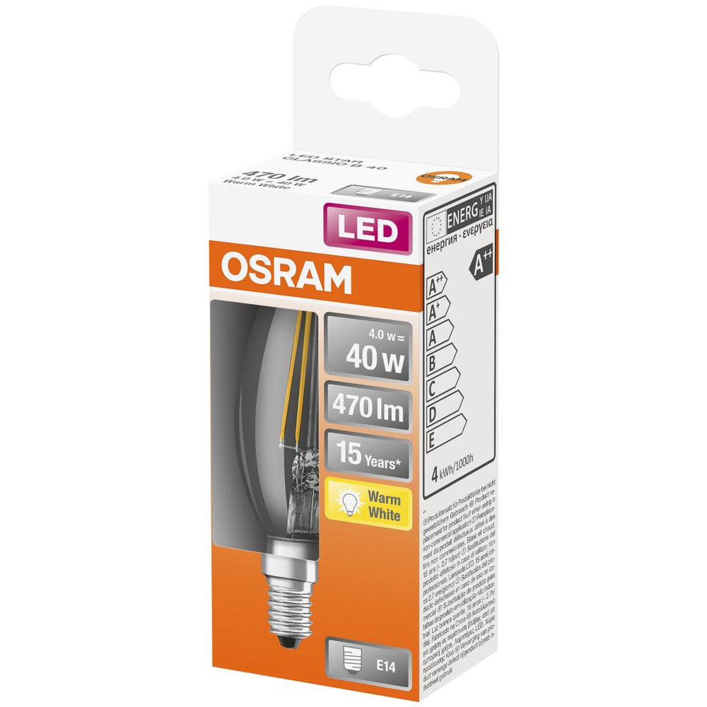 LED STAR CLASSIC B KLAR 40 NON-DIM 4W/827 E14