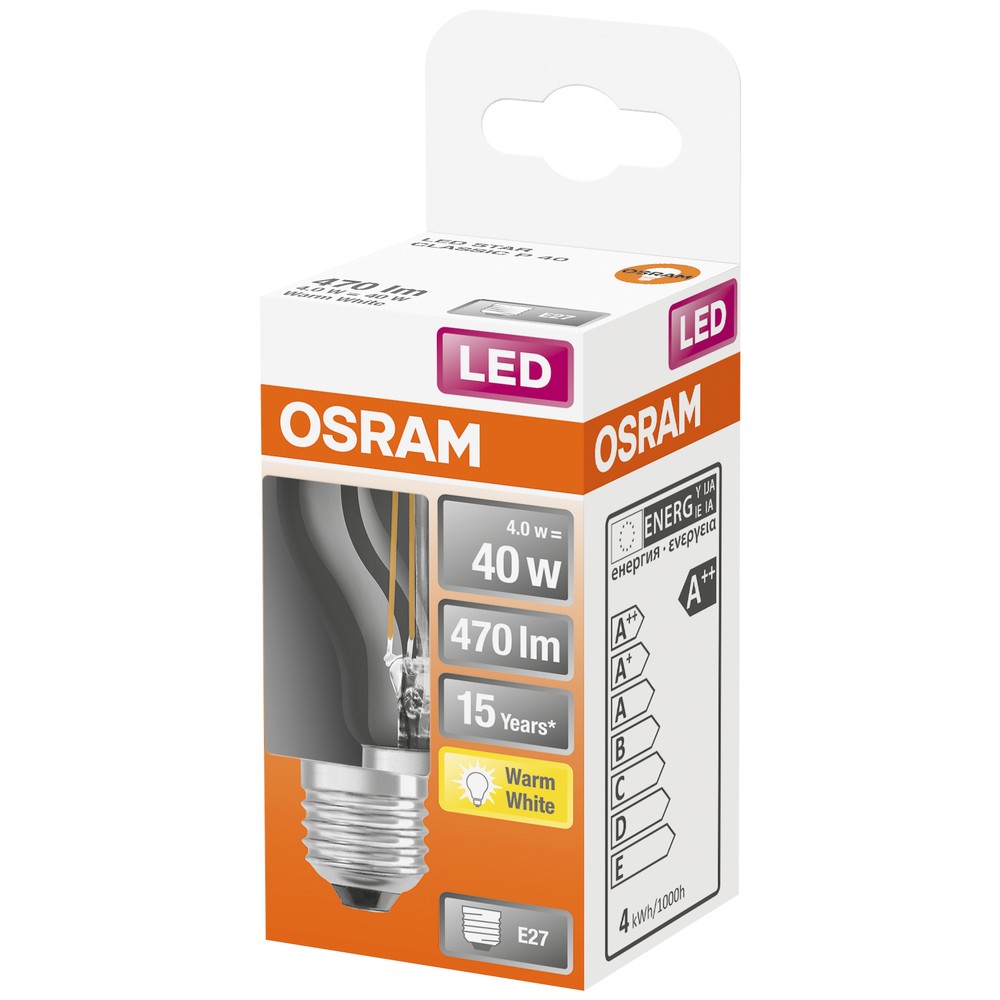 LED STAR CLASSIC P KLAR 40 NON-DIM 4W/827 E27