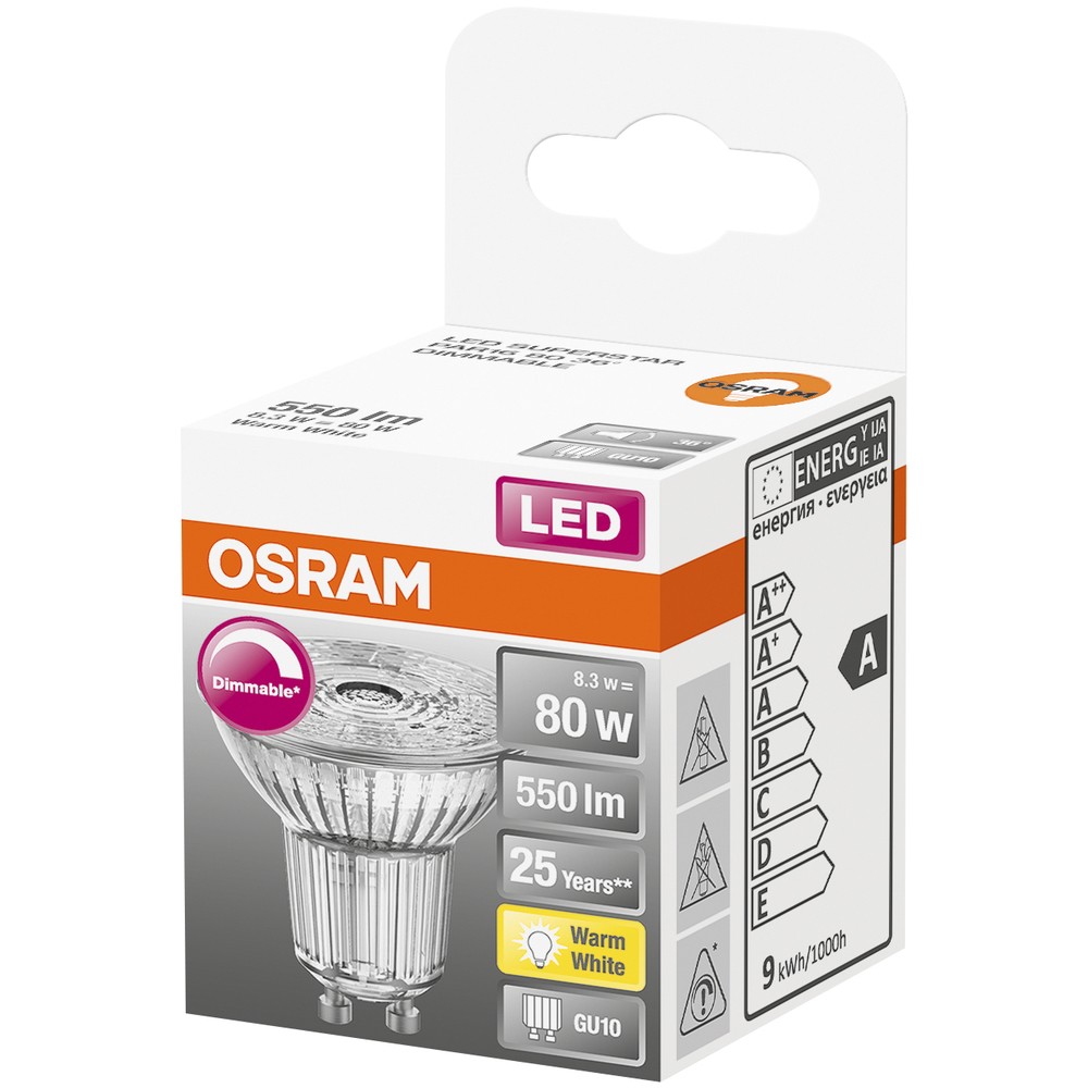 LED SUPERSTAR PAR16  80 DIM 36GRAD. 8,3W/927 GU10