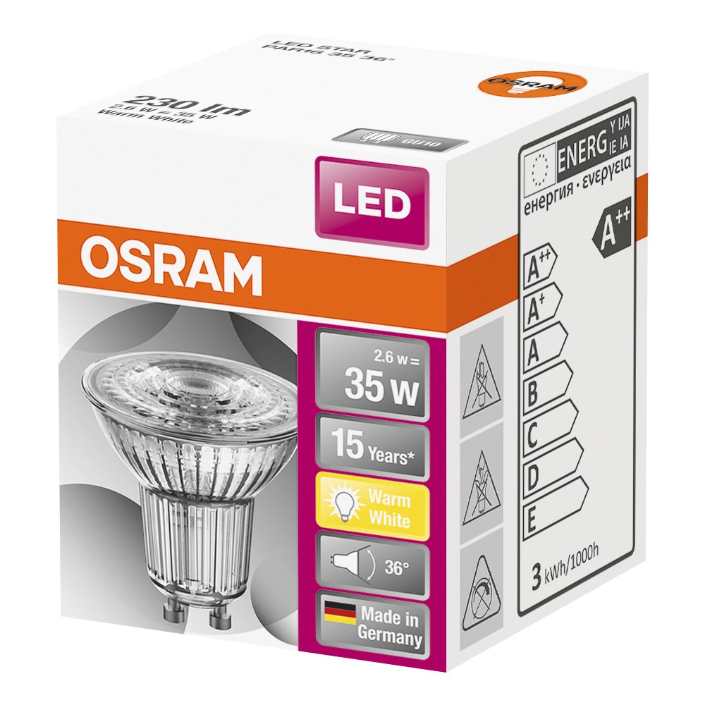 LED STAR PAR16  35 NON-DIM 36GRAD. 2,6W/827 GU10