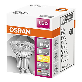 LED STAR PAR16  80 NON-DIM 36GRAD. 6,9W/827 GU10