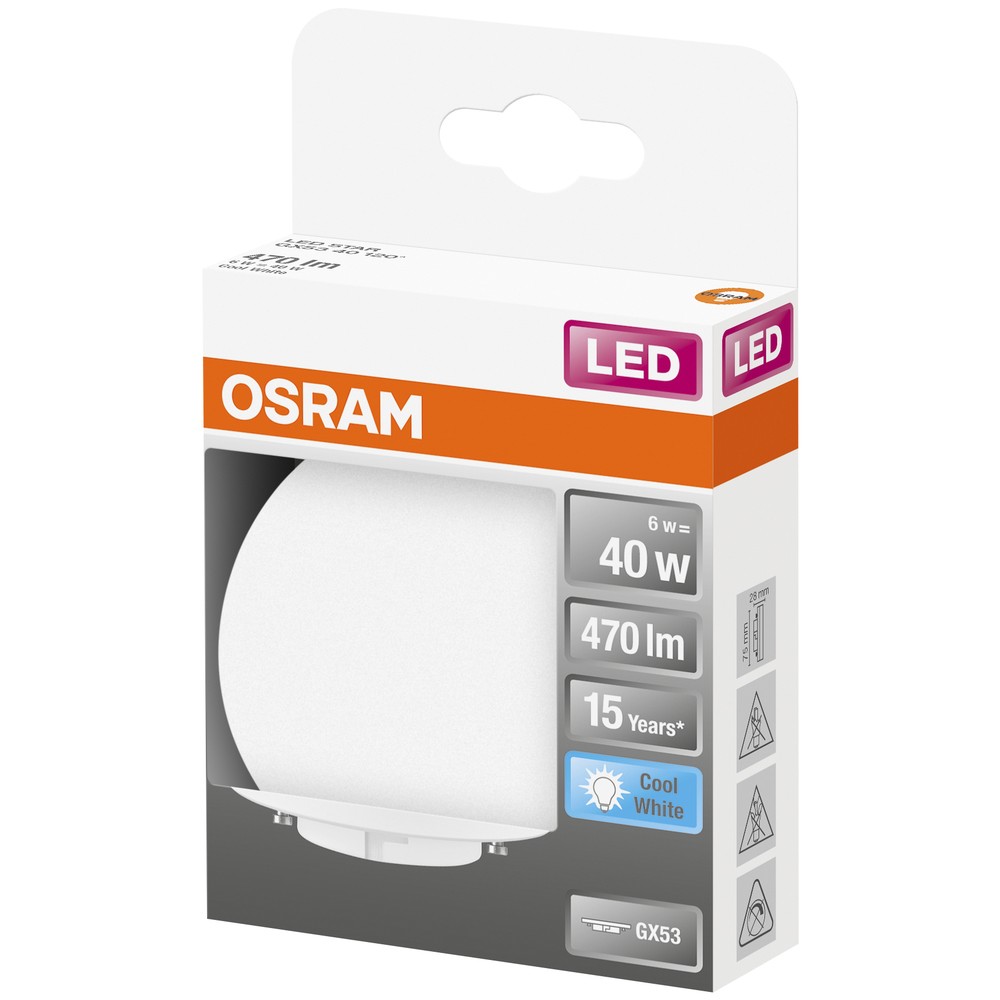 LED LAMPA GX53  40 NON-DIM 120GRAD. 6W/840 GX53