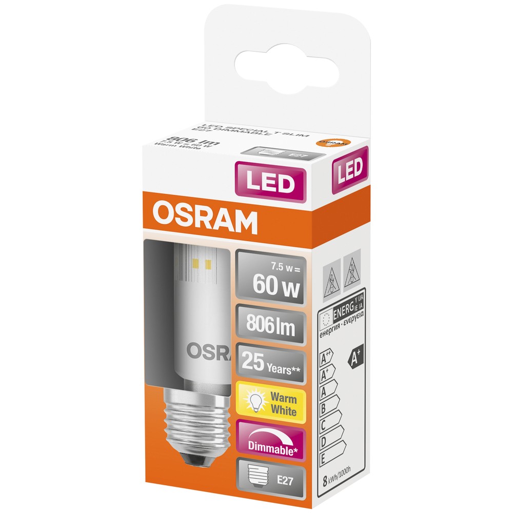 LED LAMPA T SLIM DIM CLASSIC 60 XW/827 E27