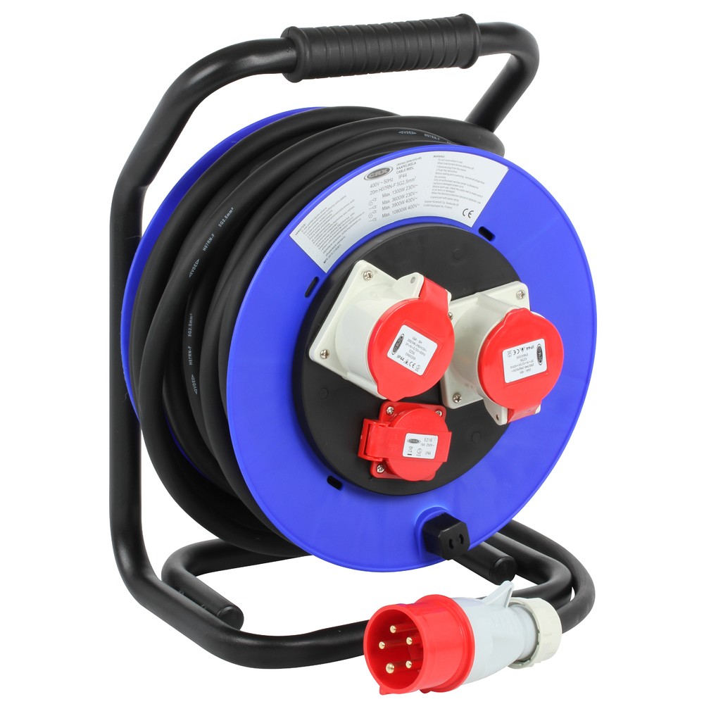 KABELVINDA 20M GUMMI 1X230V / 2X400V/16A