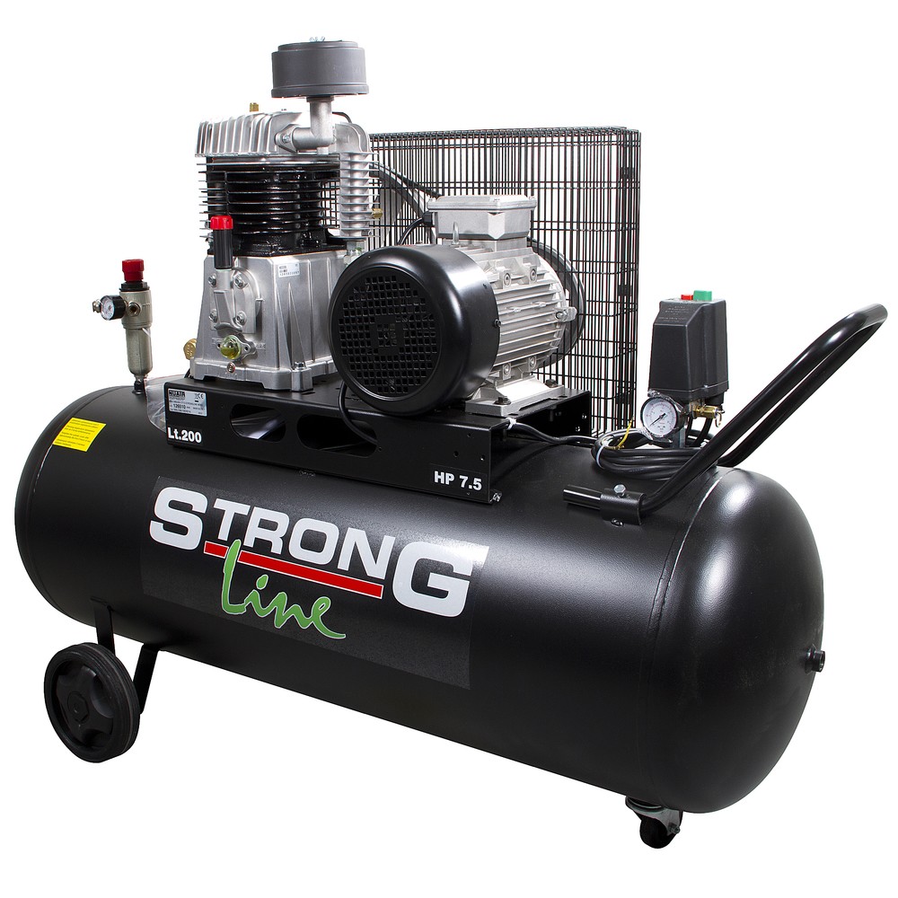 KOMPRESSOR 3-FAS 7,5HP 925L/200L SVART