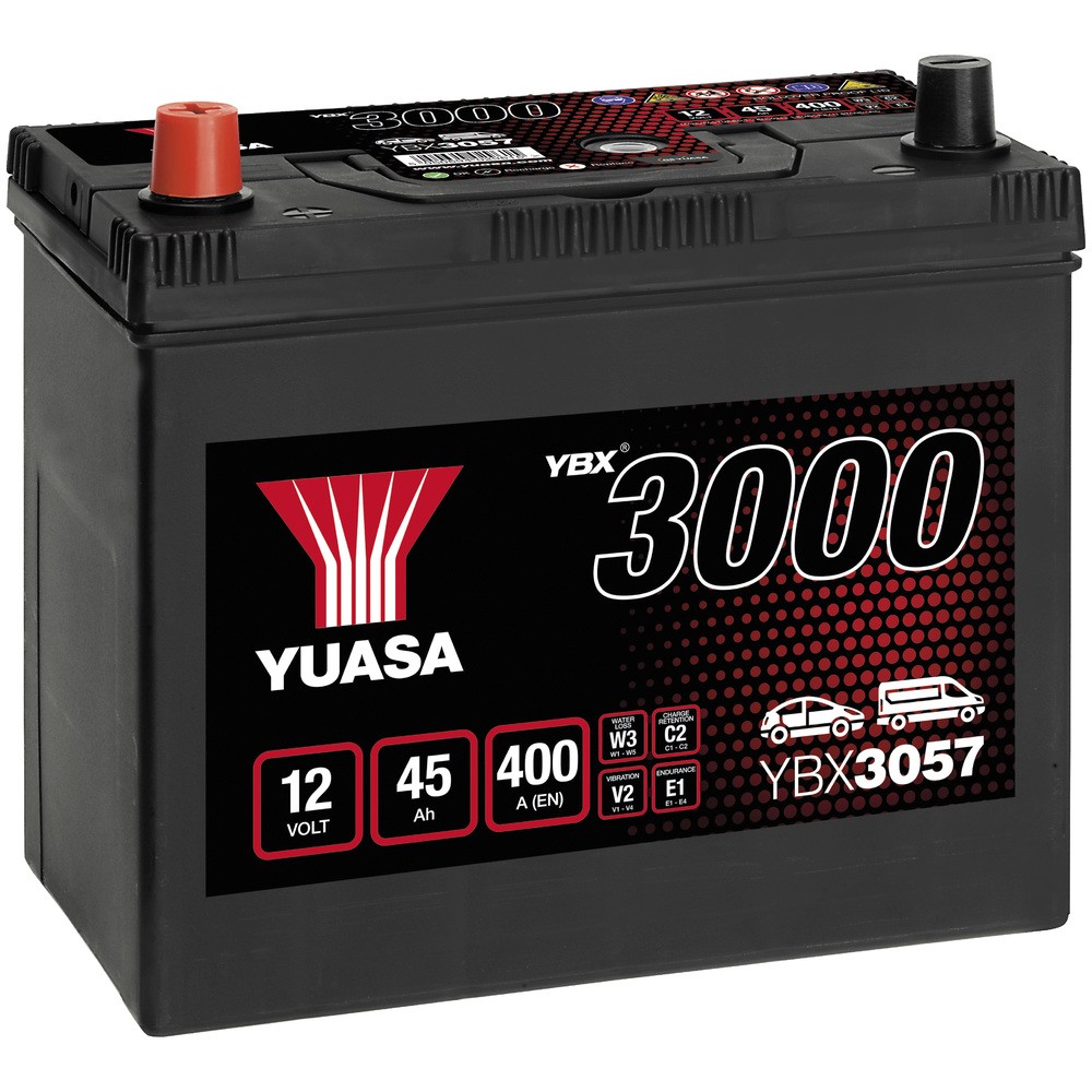 BATTERI YUASA 45AH +- 238X129X225