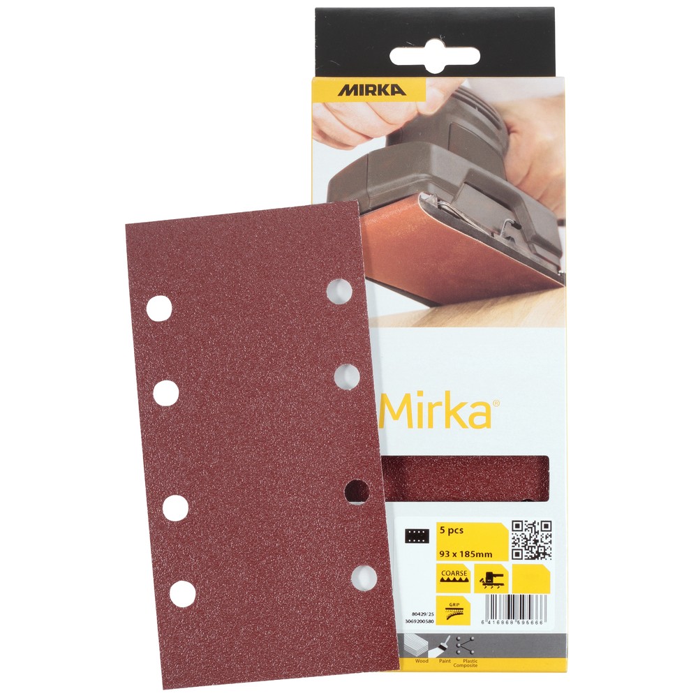 SLIPPAPPER 93X185MM 8H P60 5ST