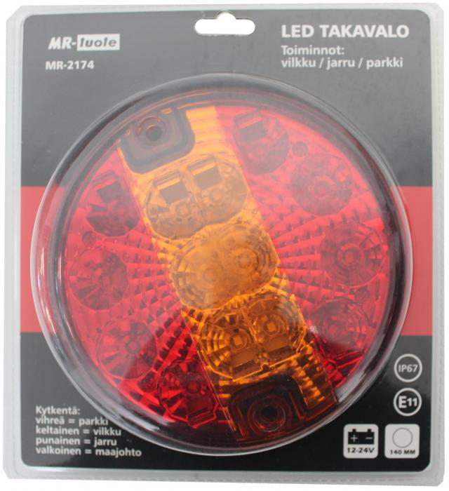 LED BAKLJUS 12/24V RUND LÅG - 3