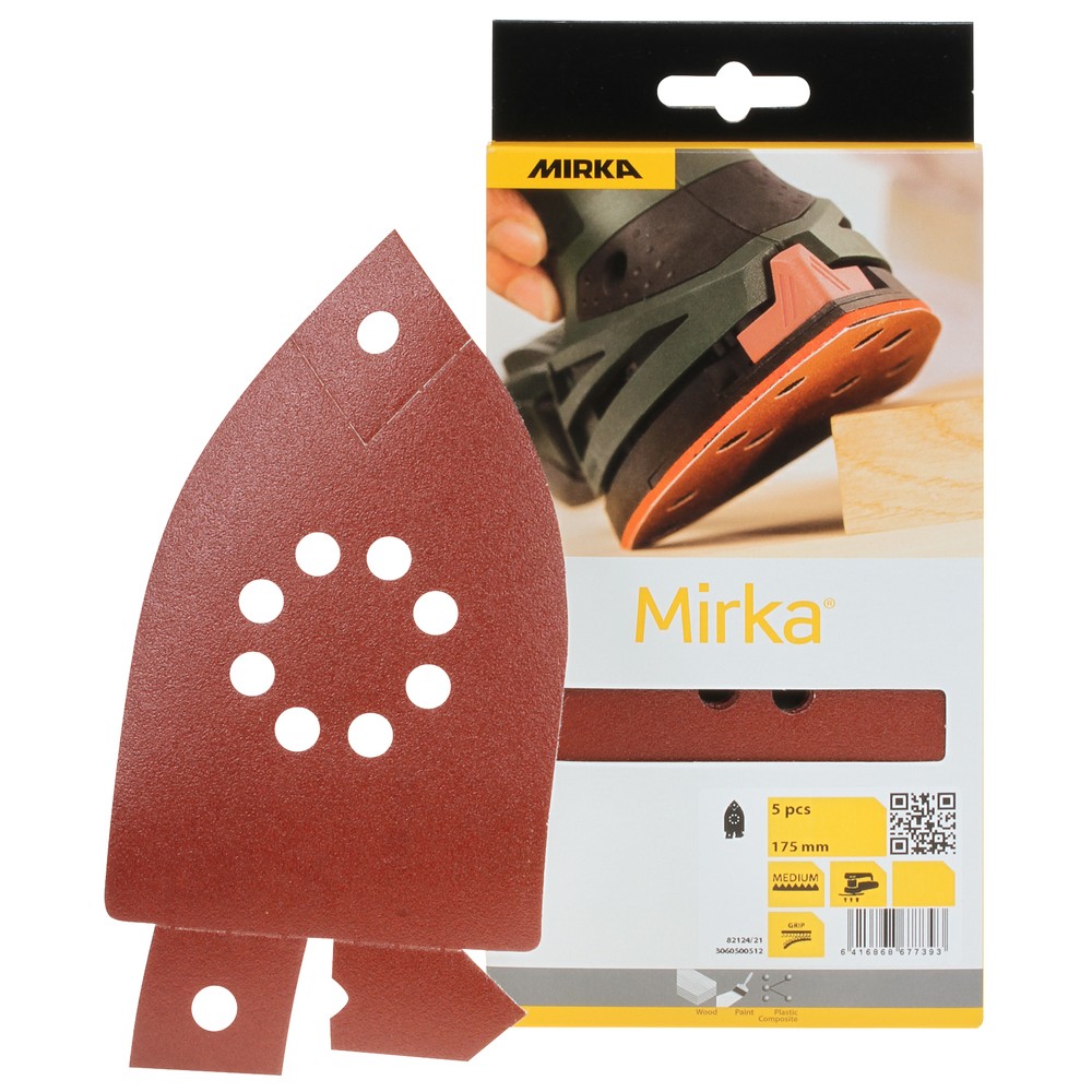 SLIPPAPPER TREKANT 105X175MM P80 5ST