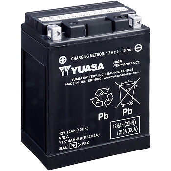 BATTERI YUASA MC 12,6AH AGM +- 134X89X166