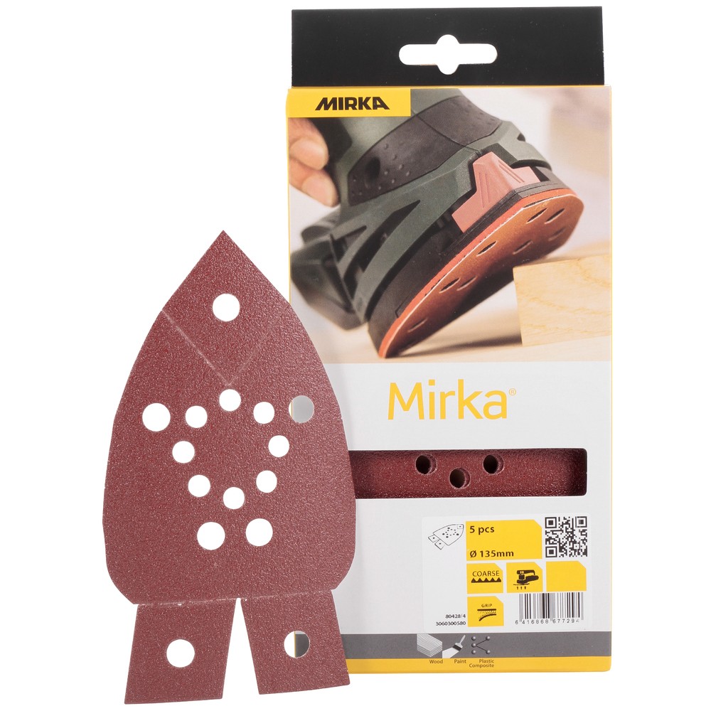 SLIPPAPPER TREKANT 95X135MM 13H P180 5ST