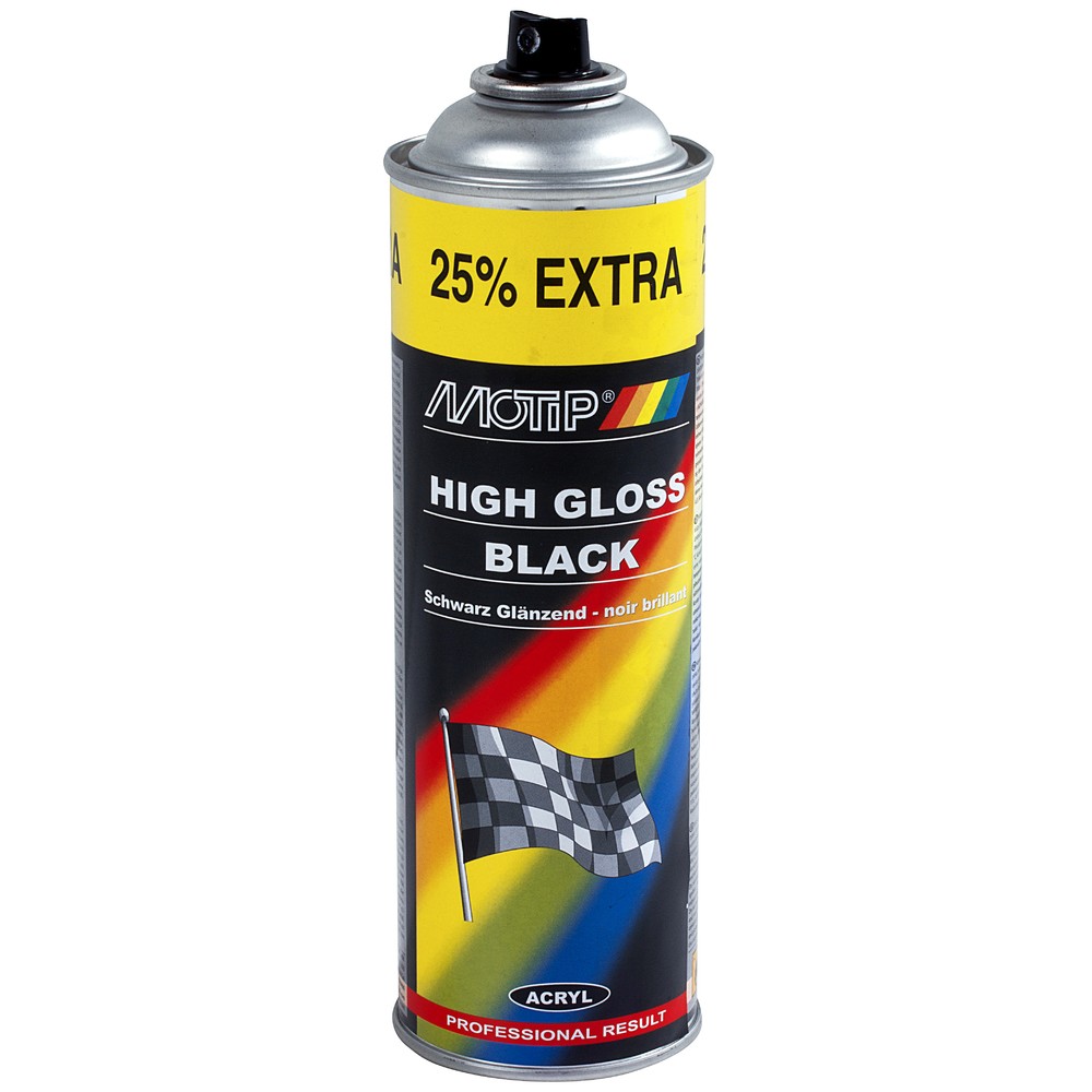 SPRAYFÄRG AKRYL GLANSIG SVART 500ML