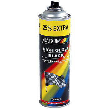 SPRAYFÄRG AKRYL GLANSIG SVART 500ML