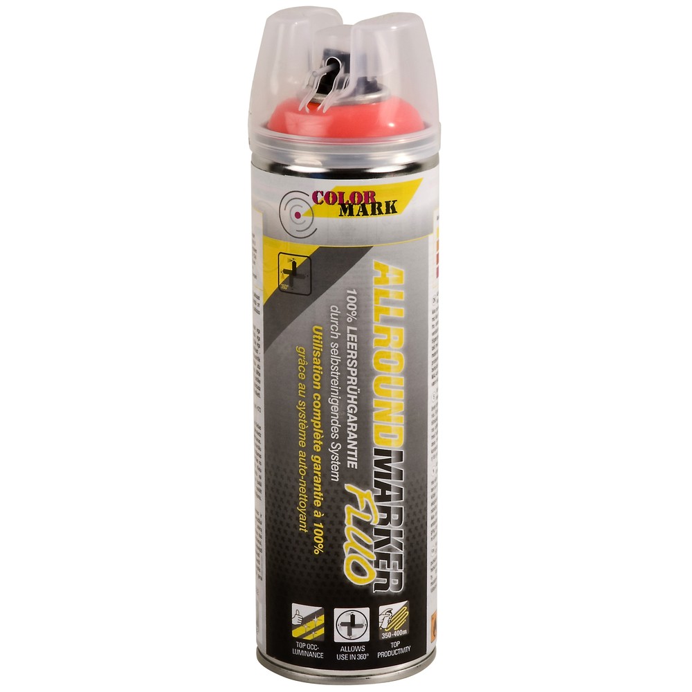 MARKERINGSFÄRG 500ML RÖD FLUOR 360GRAD