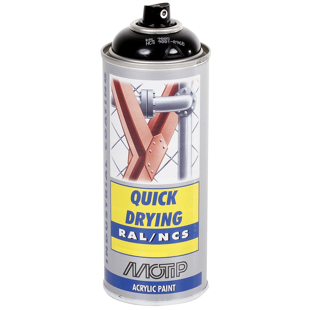 SPRAYFÄRG SVART LJU RAL9005 AKRYL 400ML