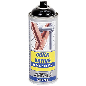 SPRAYFÄRG SVART LJU RAL9005 AKRYL 400ML