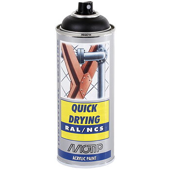 SPRAYFÄRG SVART MAT RAL9005 AKRYL 400ML