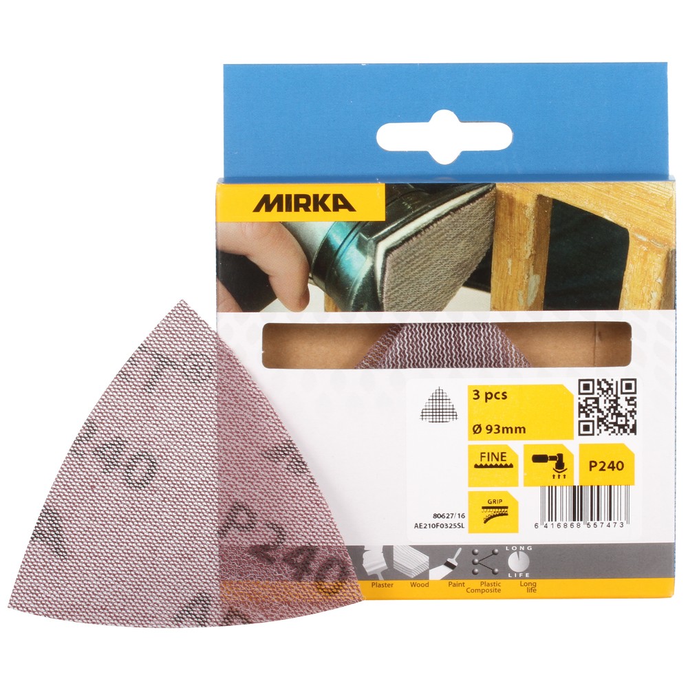 SLIPPAPPER TREKANT 93MM P240 ABRANET 3ST