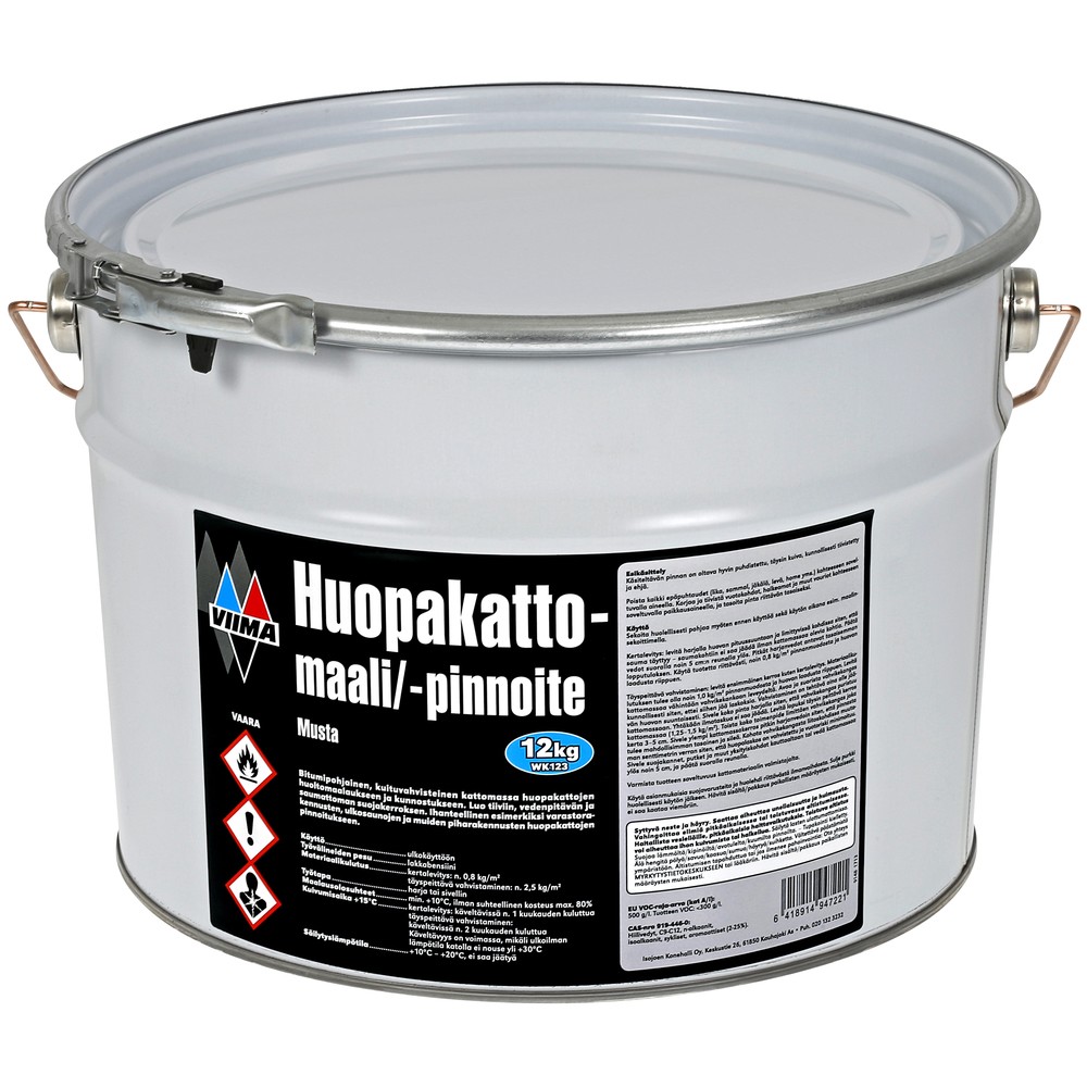 FÄRG FÖR BITUMENTAK 12KG SVART