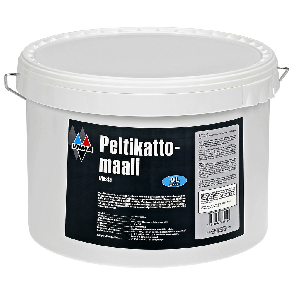PLÅTTAKFÄRG 9L SVART