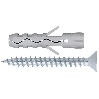 NYLONPLUGG 6X30MM 15ST MED SKRUV PZ TUVT GARNITYR