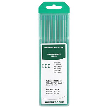 TIG ELEKTRODER WS2 1,6MM 10ST ALLT MAT. SUPER BLUE