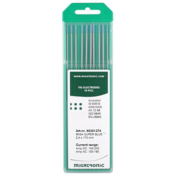 TIG ELEKTRODER WS2 2,4MM 10ST ALLT MAT. SUPER BLUE