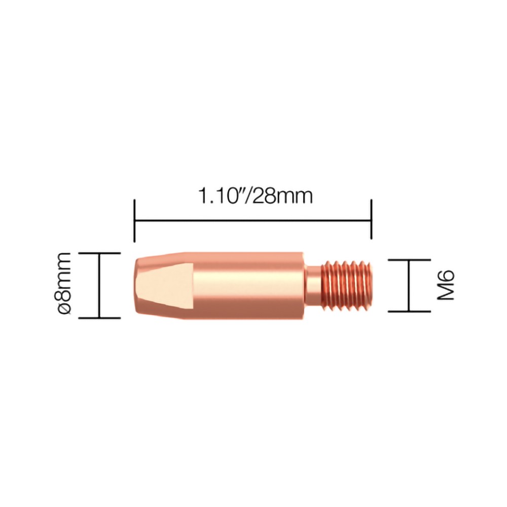 KONTAKTRÖR M6 1,6MM/28MM 5ST KEMPPI