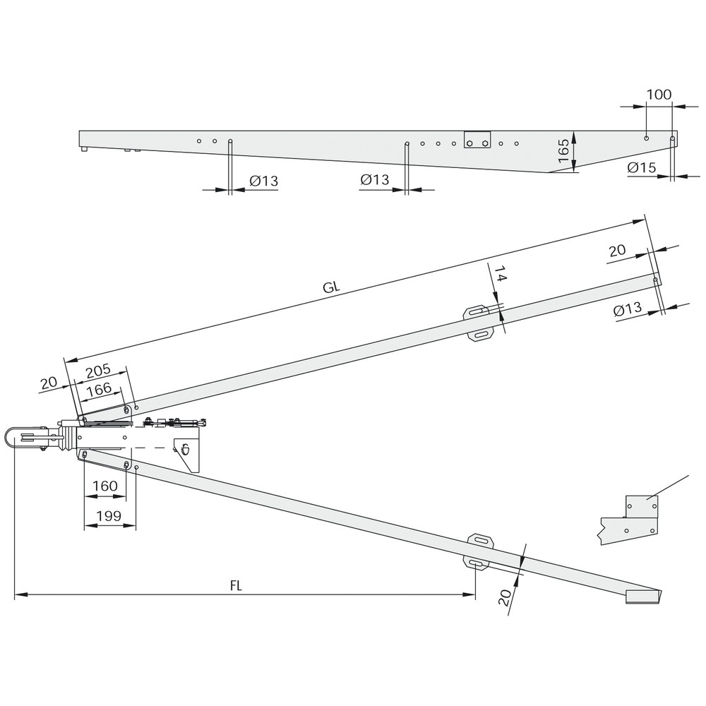DRAGSTÅNG PAR 2000KG 2,8M