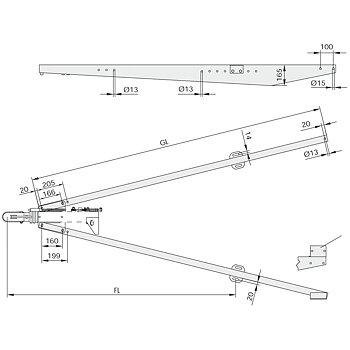 DRAGSTÅNG PAR 2000KG 2,8M
