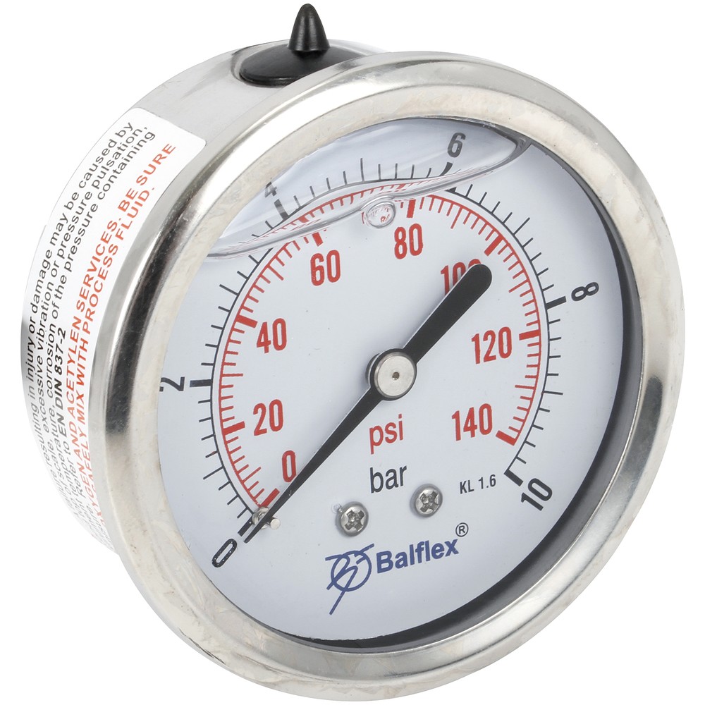 MANOMETER 10BAR 63MM 1/4 BSP BAKRE MONTERING