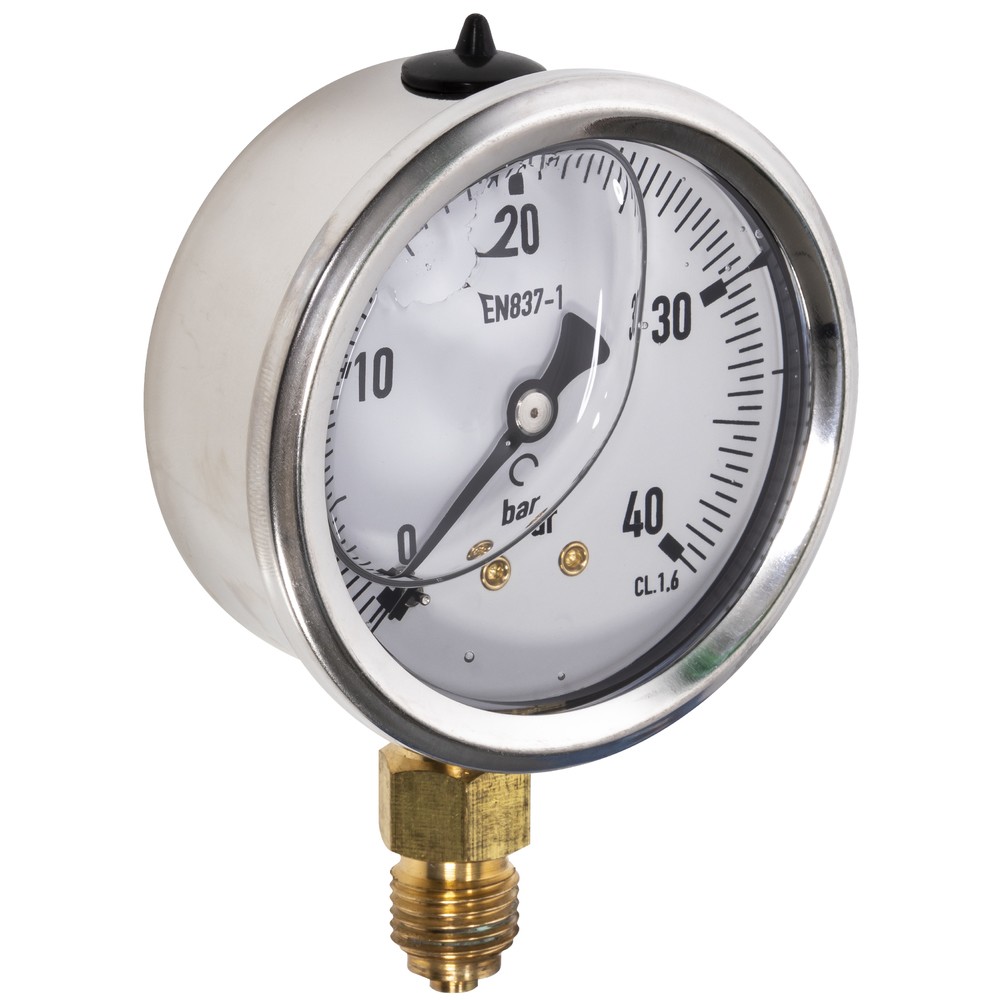 MANOMETER 40BAR 63MM 1/4 BSP BOTTEN FÄSTE