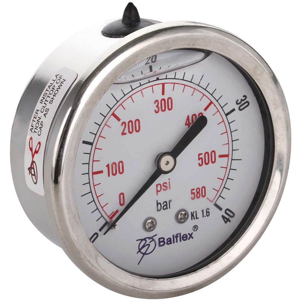 MANOMETER 40BAR 63MM 1/4 BSP BAKRE FÄSTE