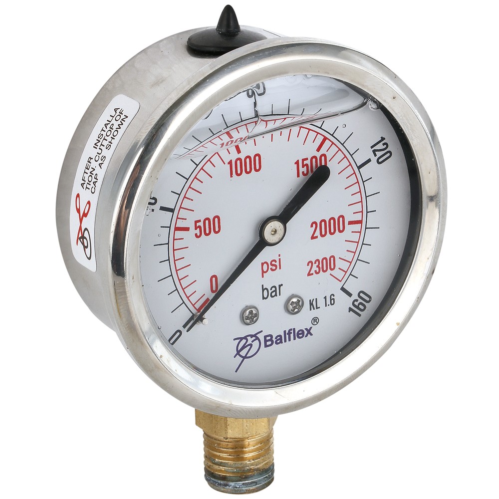 MANOMETER 160BAR 63MM 1/4 BSP BOTTEN FÄSTE