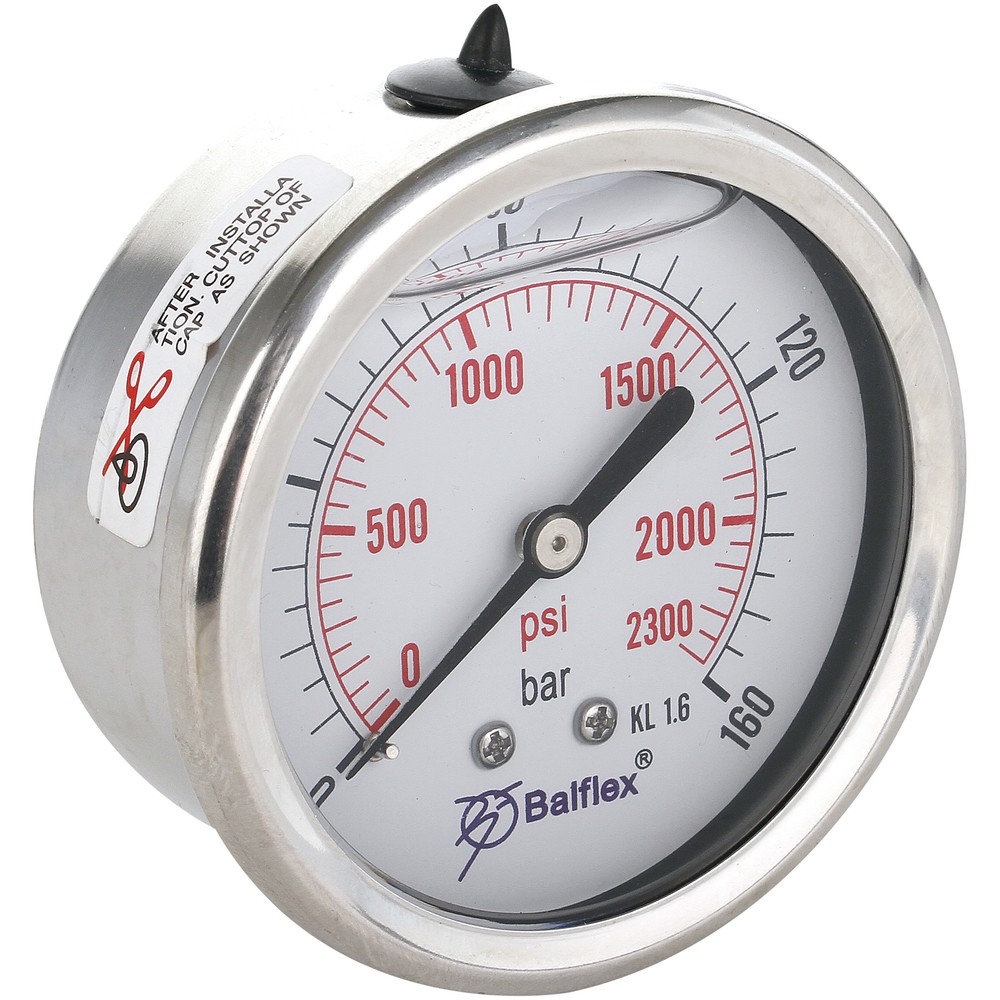 MANOMETER 160BAR 63MM 1/4 BSP BAKRE FÄSTE