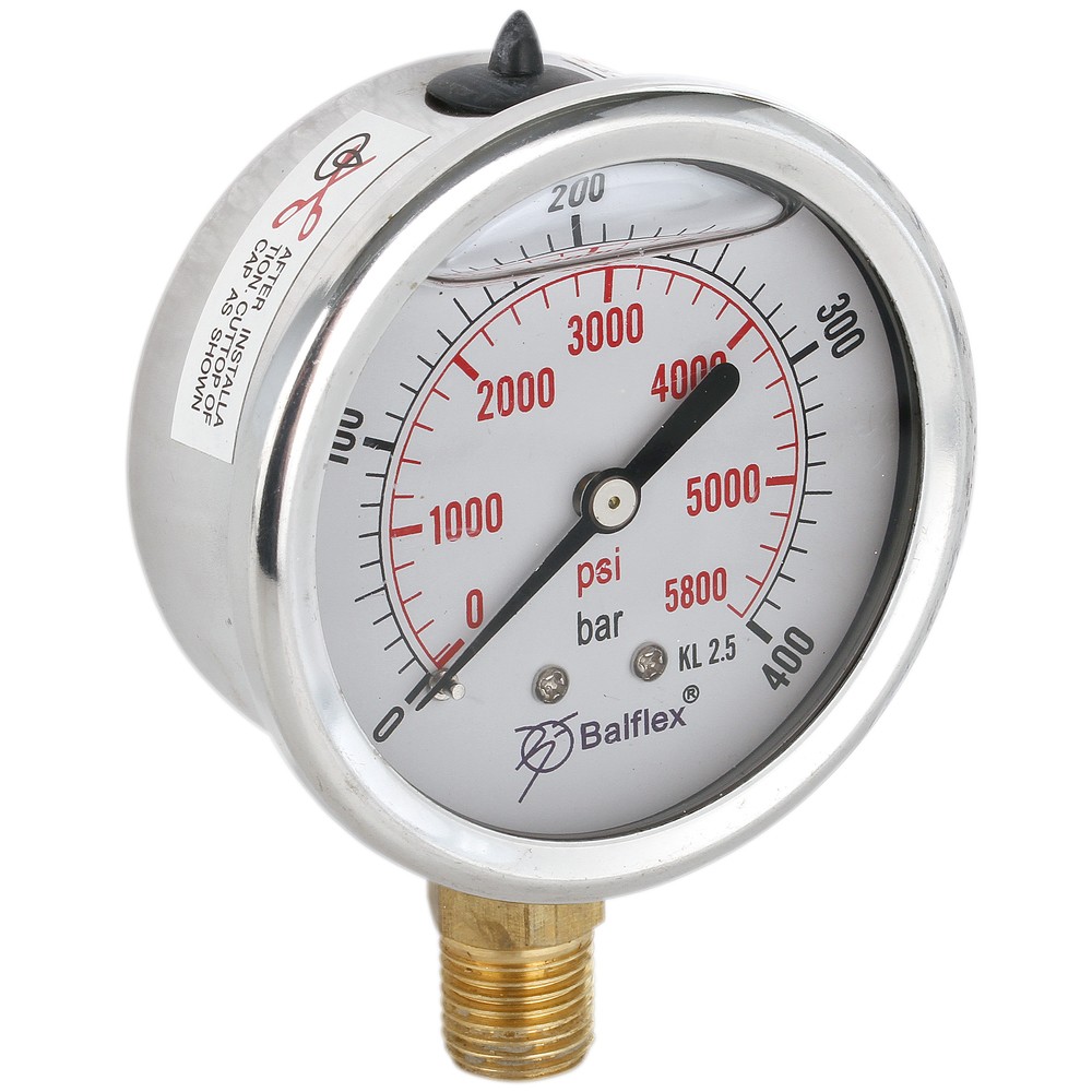 MANOMETER 400BAR 63MM 1/4 BSP BOTTEN FÄSTE