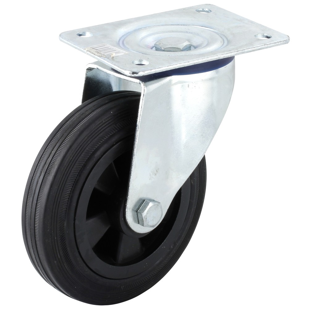 LÄNKHJUL SVÄNGBAR 160MM SVART
