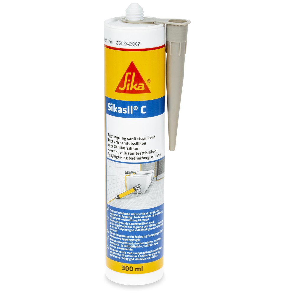 SANITETSSILIKON ASKGRÅ 300ML SIKASIL C