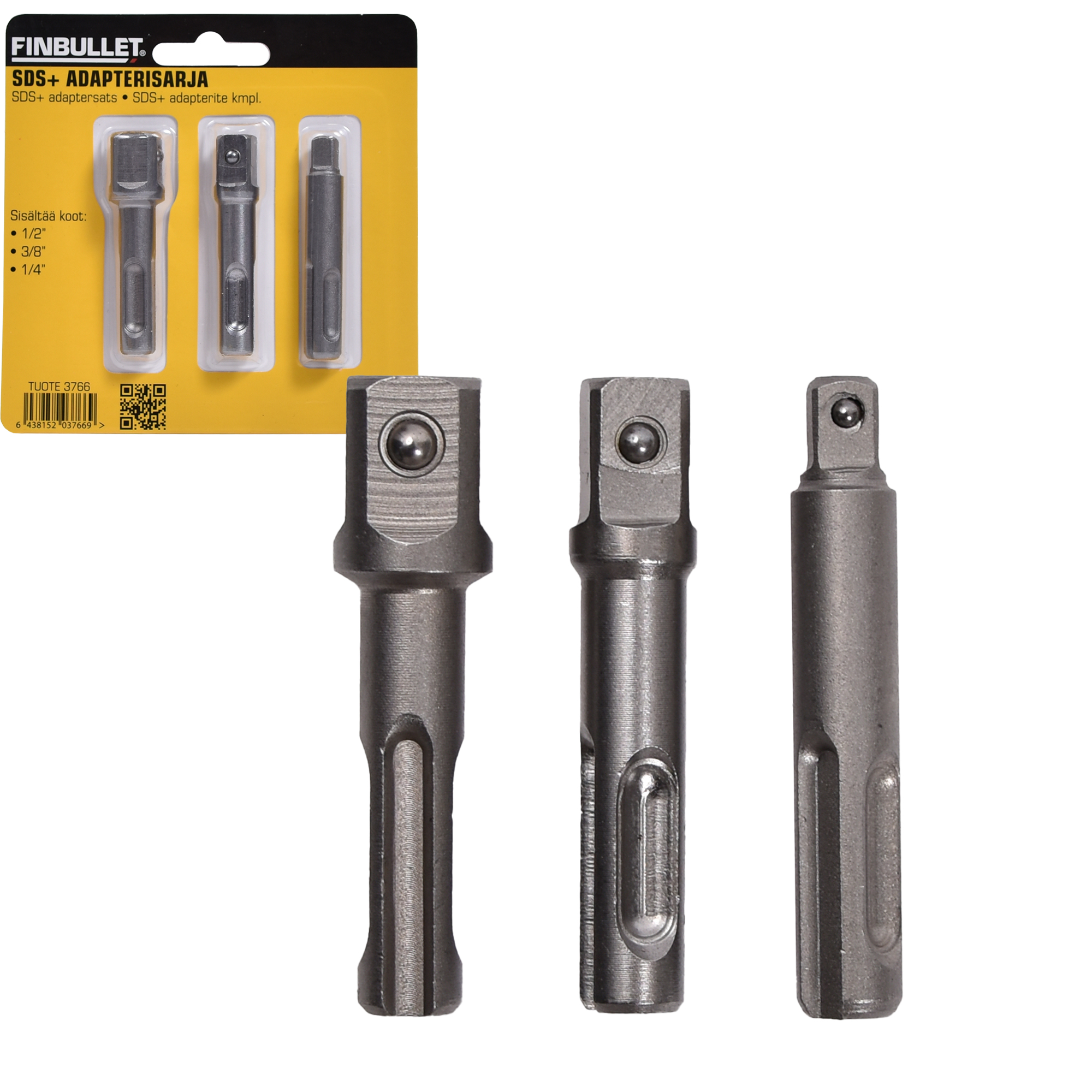 SDS+ adaptersats 1/4 3/8 1/2" - 3