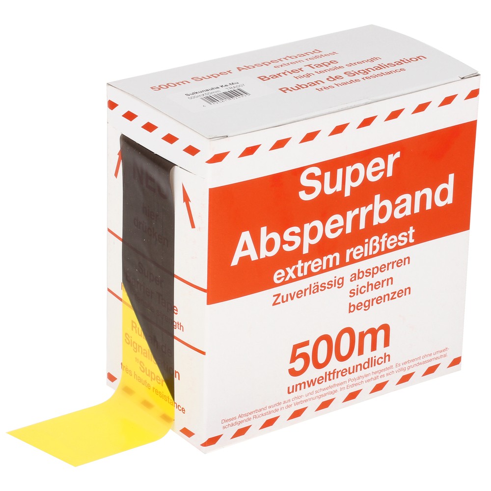 AVSPÄRRNINGSBAND 75MMX500MM SVART/GUL