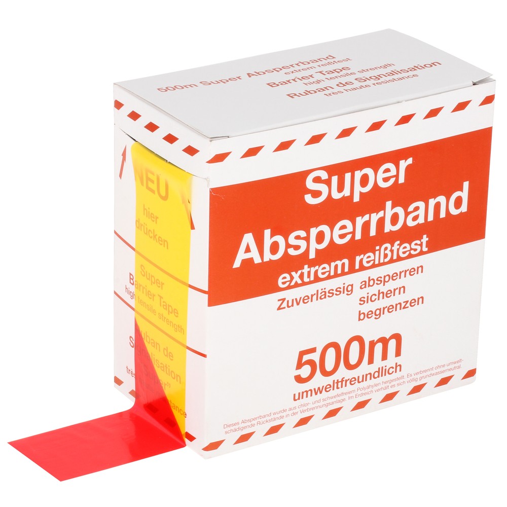 AVSPÄRRNINGSBAND 75MMX500MM RÖD/GUL