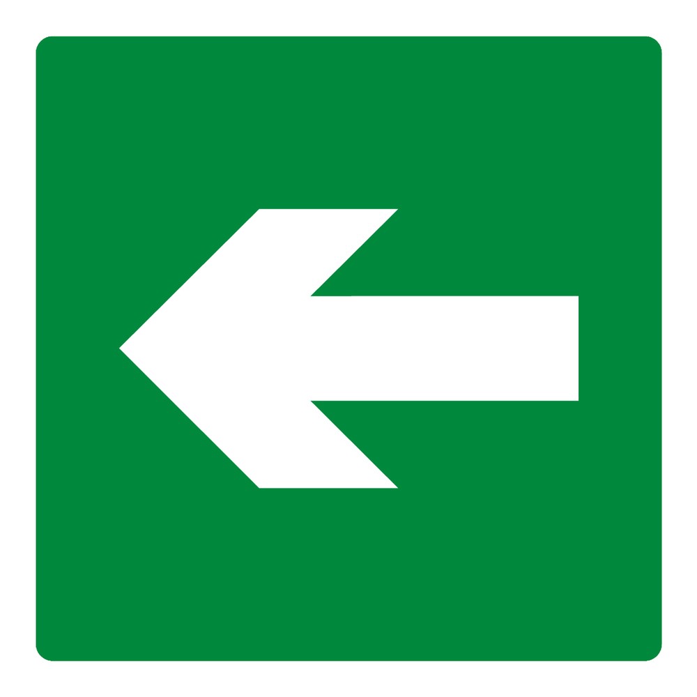 NÖDSKYLT RIKTNINGSPIL RAK 200X200MM