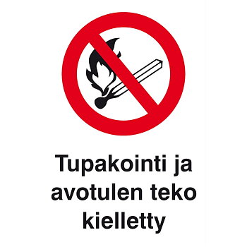 SKYLT 200X300 TUPAKOINTI JA AVOTULEN TEKO KIELLETT