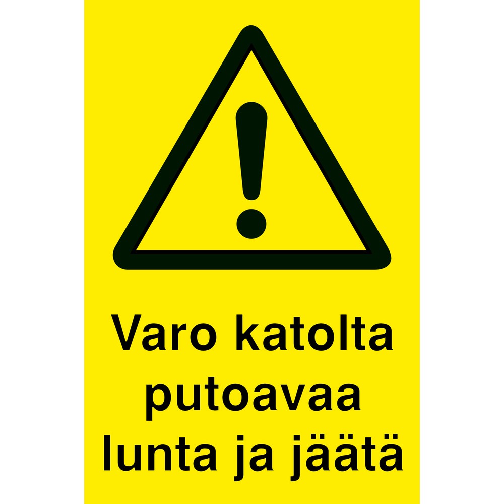 SKYLT 200X300 VARO KATOLTA PUTOAVAA LUNTA JA JÄÄTÄ