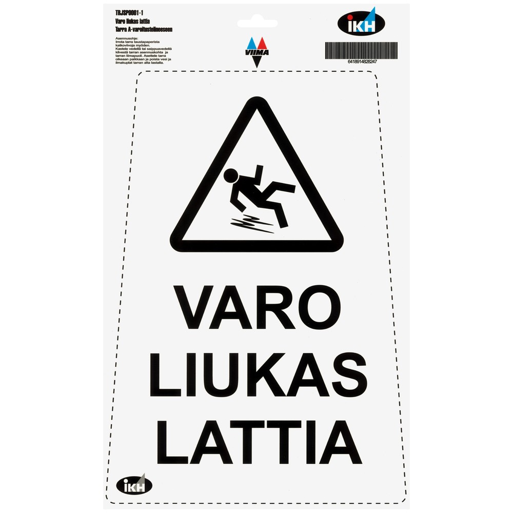 DEKAL TILL GOLVSKYLT "VARO LIUKAS LATTIA"