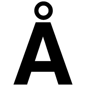 KLISTERMÄRKE BOKSTAV Å 100MM